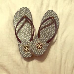 Tory Burch wedge flip flops. Size 9.